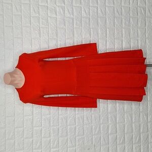 J. CREW Long Sleeve Knit Dress with Pleated Skirt